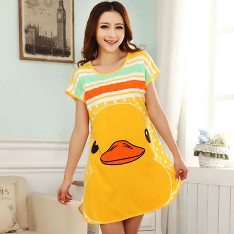 Milk Silk Short-Sleeve Nightdress for Women Pajamas
