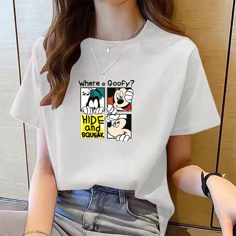 Women's Cute Bear Plus Size Cotton Short Sleeve T-shirt