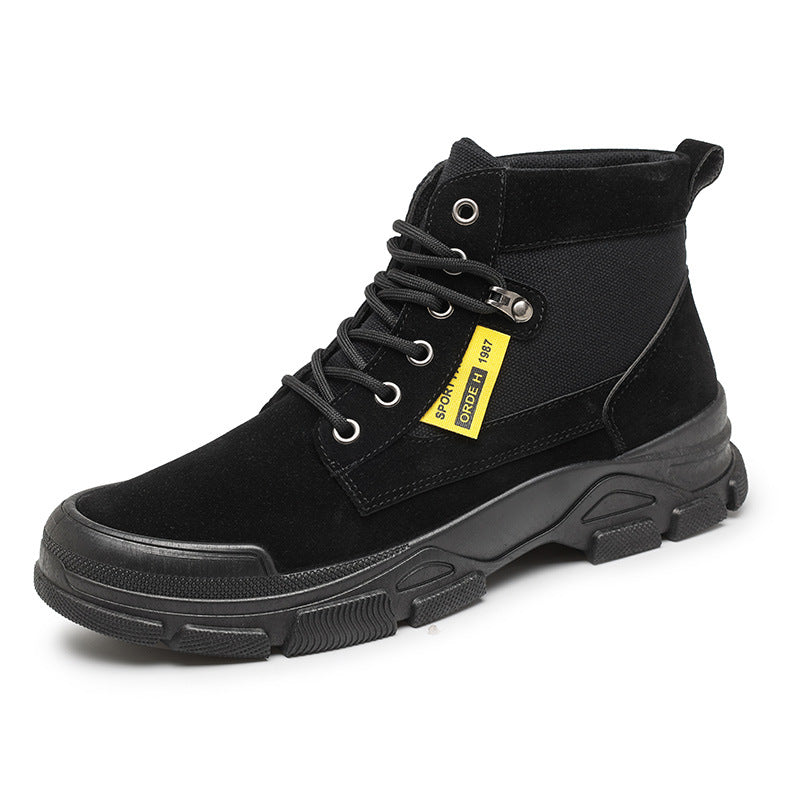 Men's British Casual High-Top Martin Boots with Artificial PU Upper