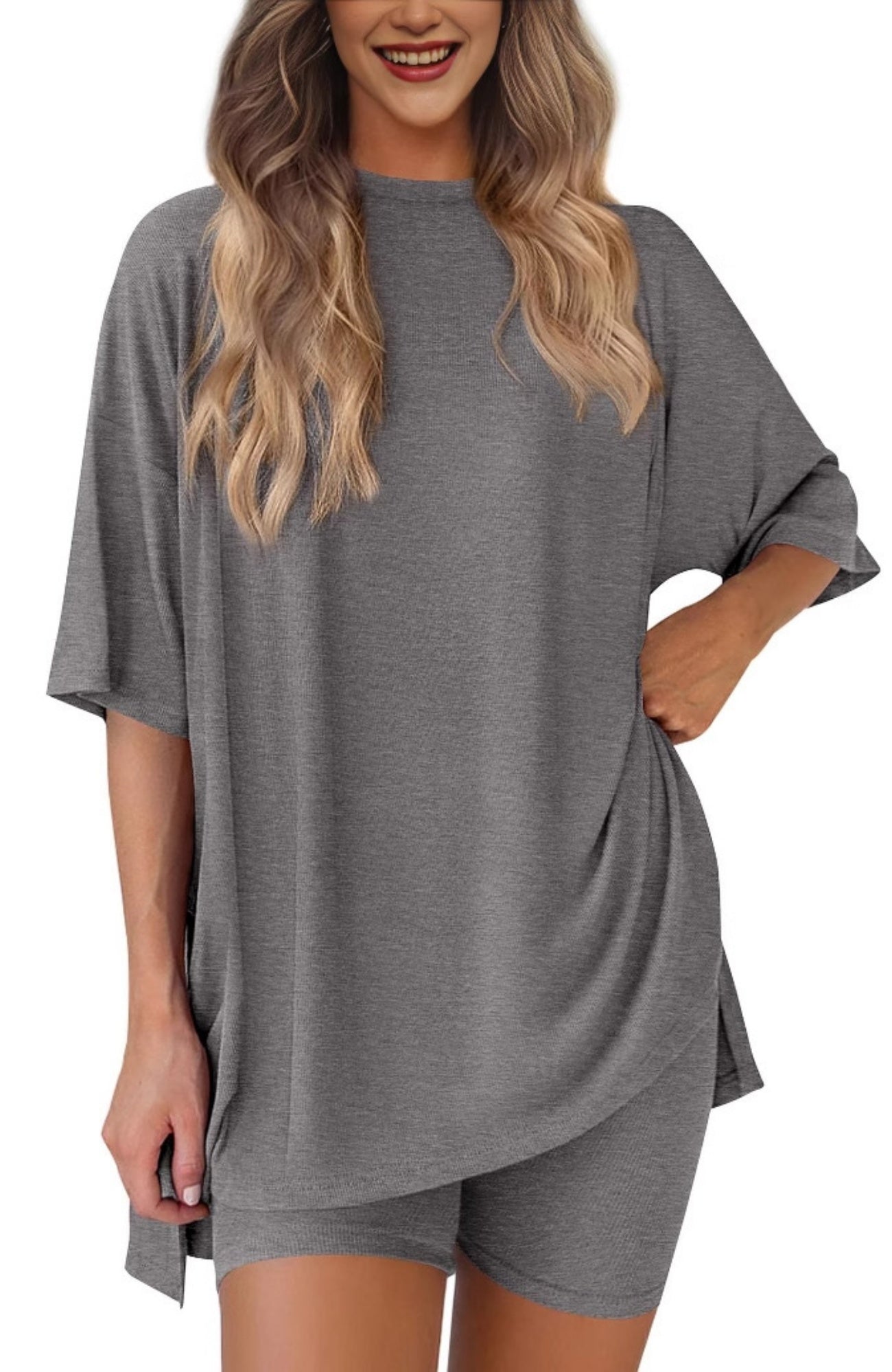 New Loose Fashion Solid Color Casual Two-piece Suit