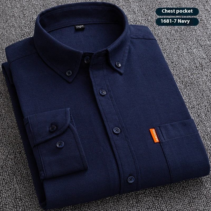Pure Cotton Washed Oxford Slim Fit Men’s Shirt Long Sleeve