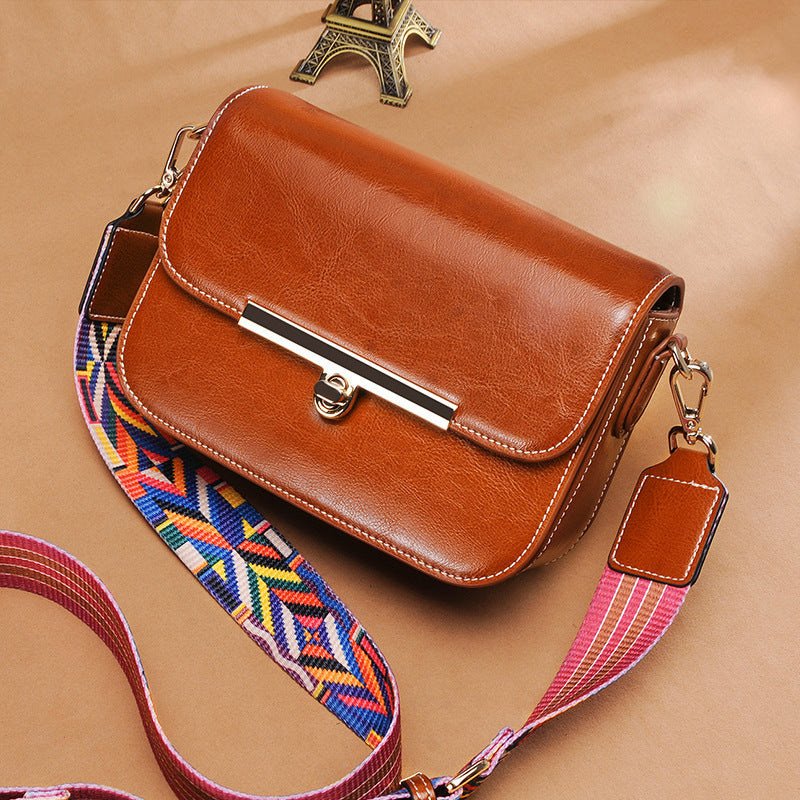 Sac à bandoulière rétro en cuir pour femme