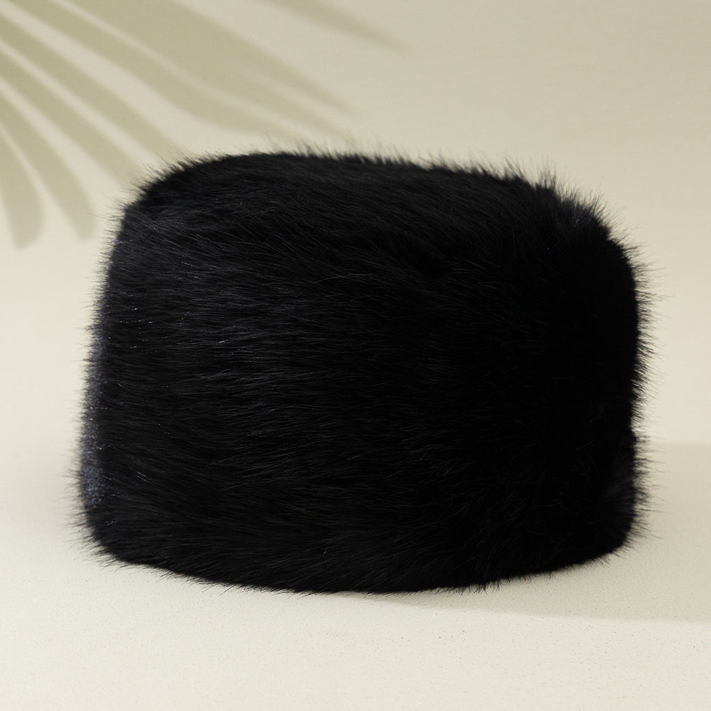 Chapeau Seau en Fourrure de Renard pour Femme, Protection des Oreilles, Chaud, Taille M (56-58 cm)
