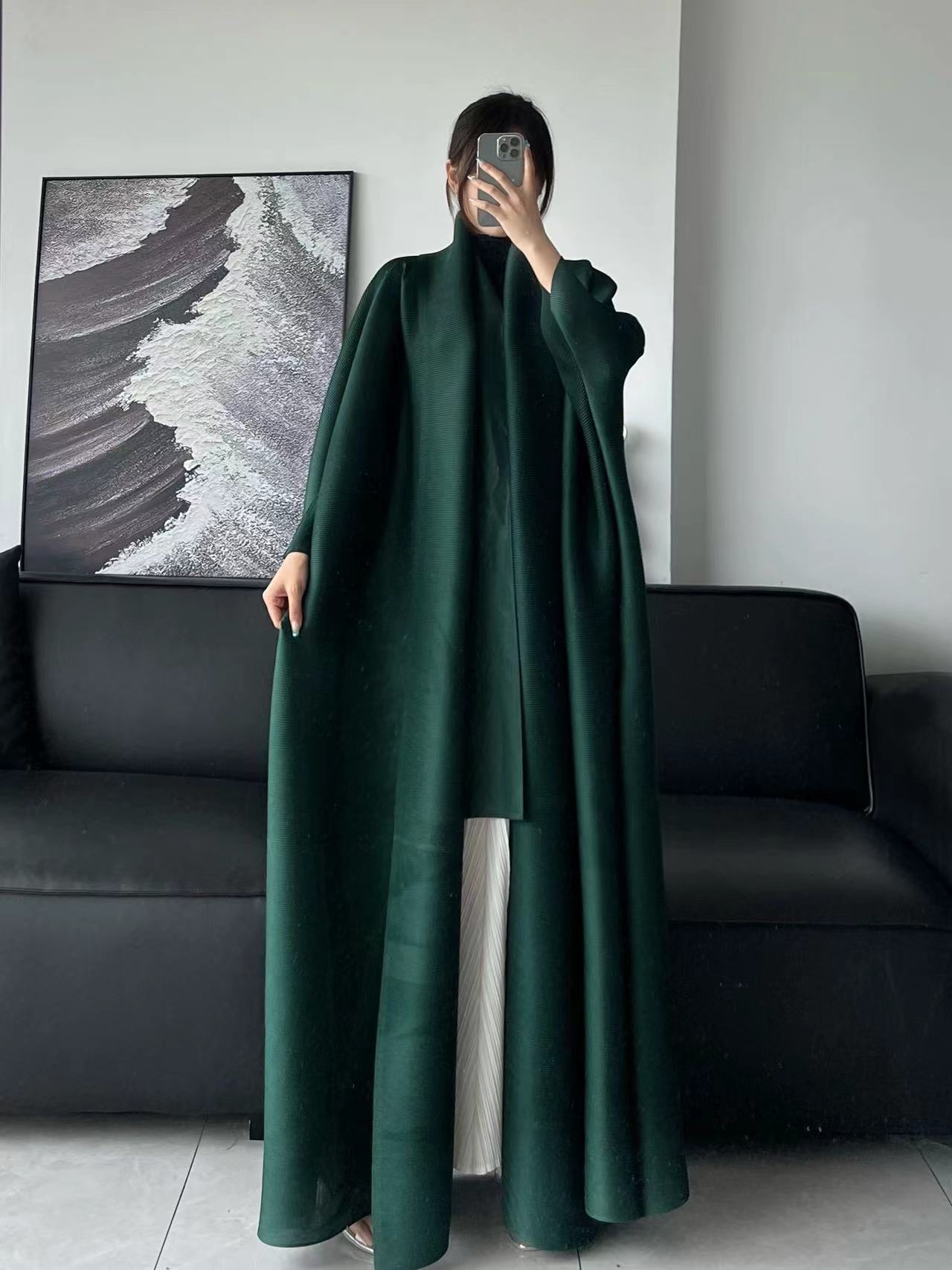 Pleated Print Fashionable All-match Lace-up Loose Arabian Abaya Robe