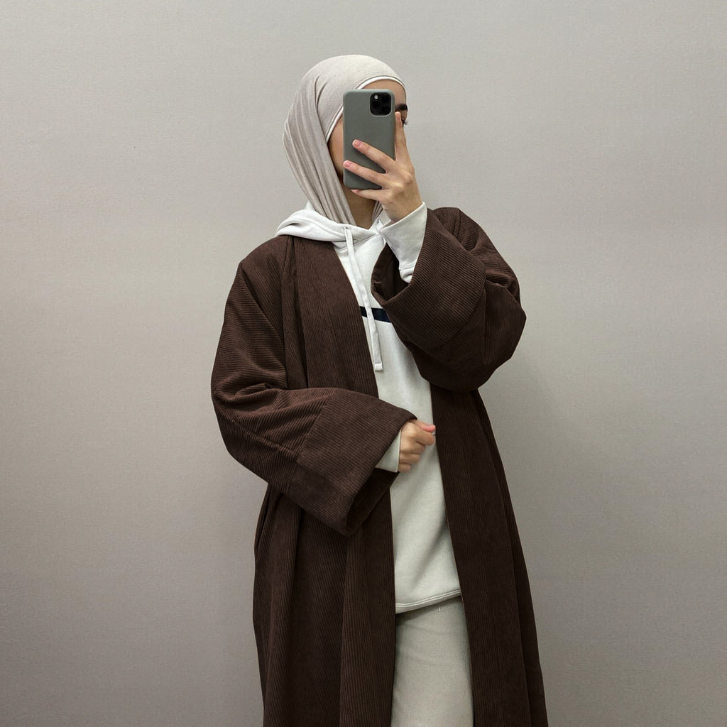 Wide Hem Loose Casual Cardigan Dress for Muslim women