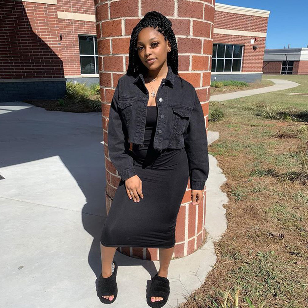 Women Streetwear Denim Jacket Outwear Bodycon Jeans Jackets