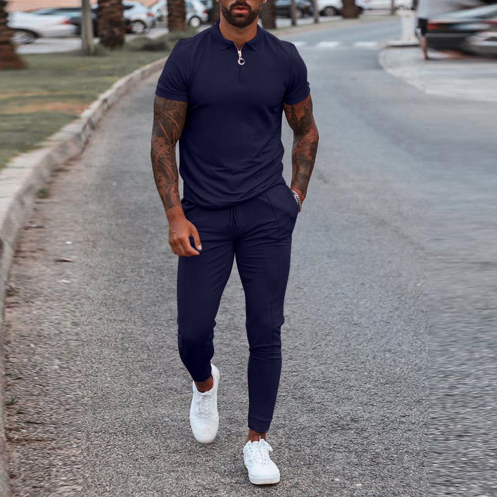 Youth Two-Piece Casual Sports Suit Summer Short Sleeve T-Shirt & Trousers