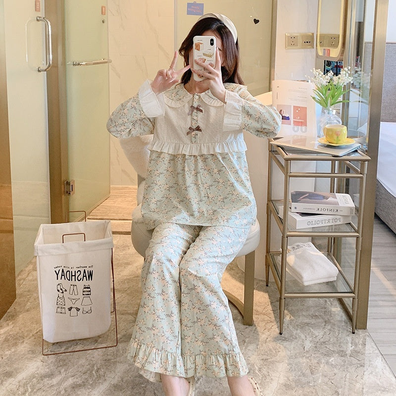 Pyjama femme printemps-automne manches longues style princesse adorable