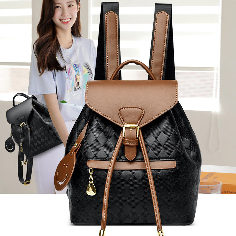 Multifunction PU Leather Casual Backpack Bucket Style