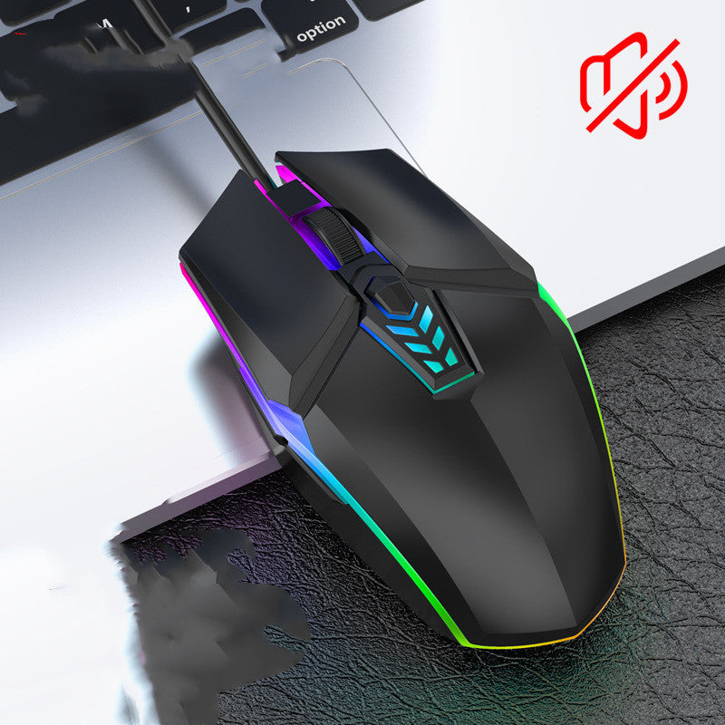 Luminous Mute Wired USB Mouse for Office and Computer