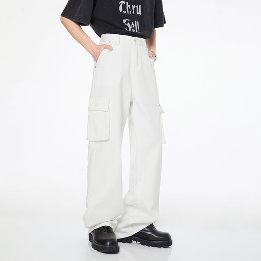 Men and Women Style Workwear Style White Jeans
