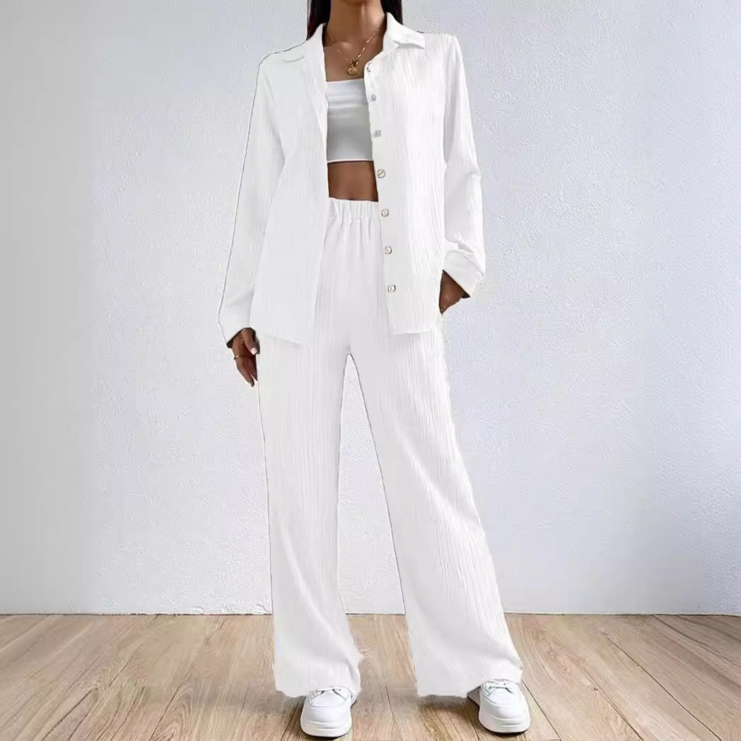 Drawstring Trousers Two-Piece Casual Suit