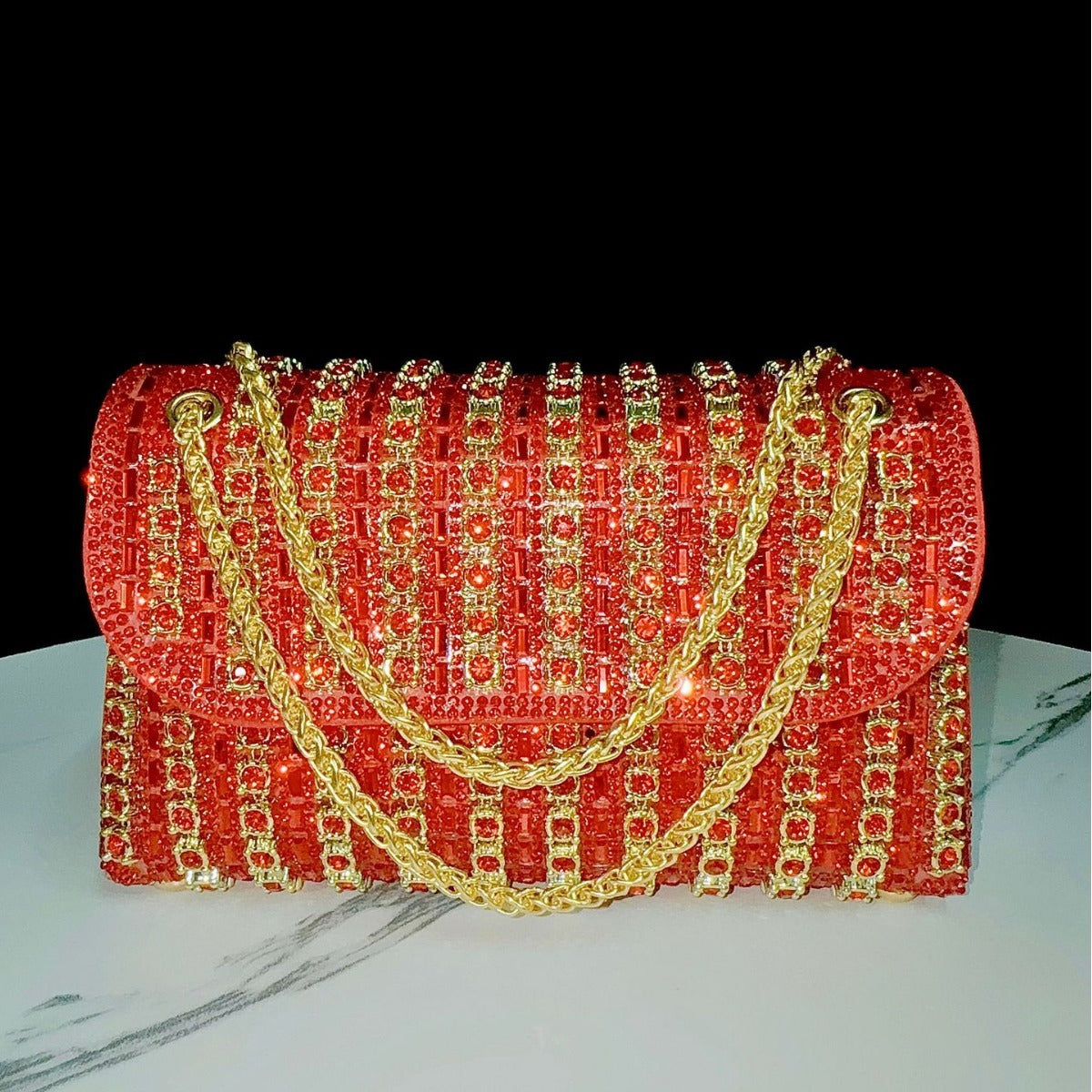 Full Diamond Handbag European American Retro Polyester