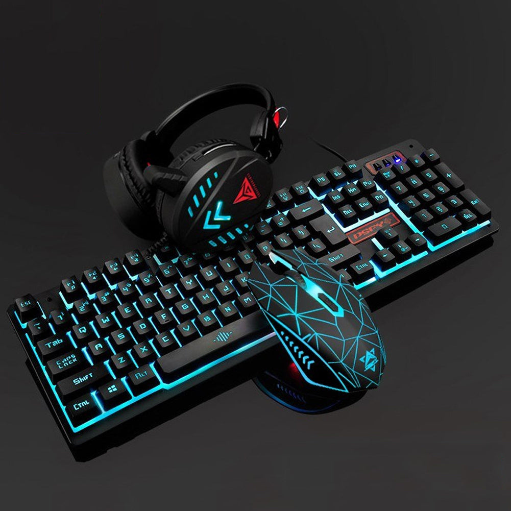 USB Wired Luminous Gaming Keyboard and Mouse Set with Backlight