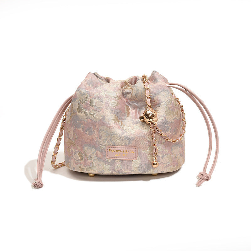 Woven Embroidered Jacquard Chain Crossbody Bag for Women