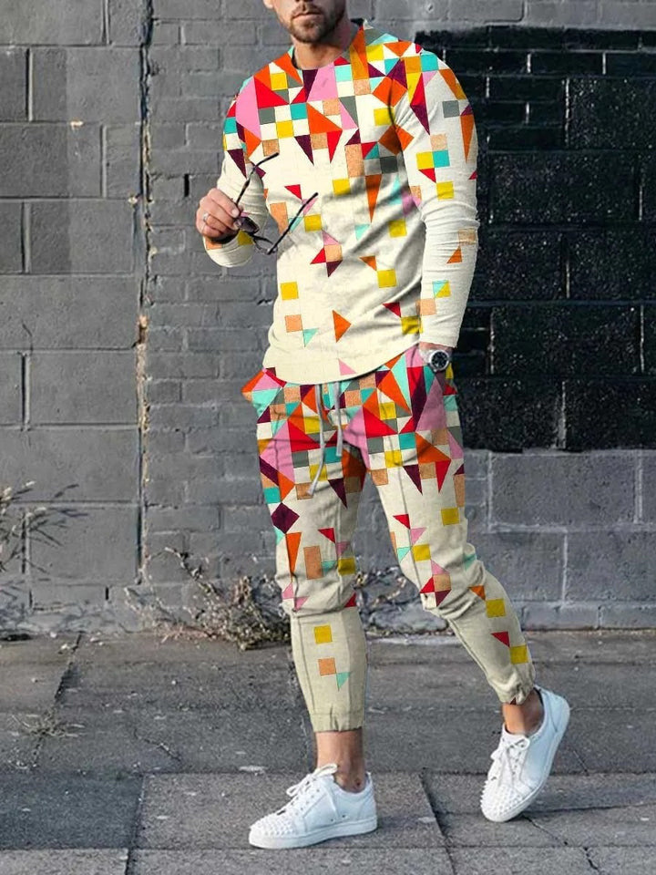 Ensemble sweatshirt et pantalon de survêtement 3D numérique pour hommes