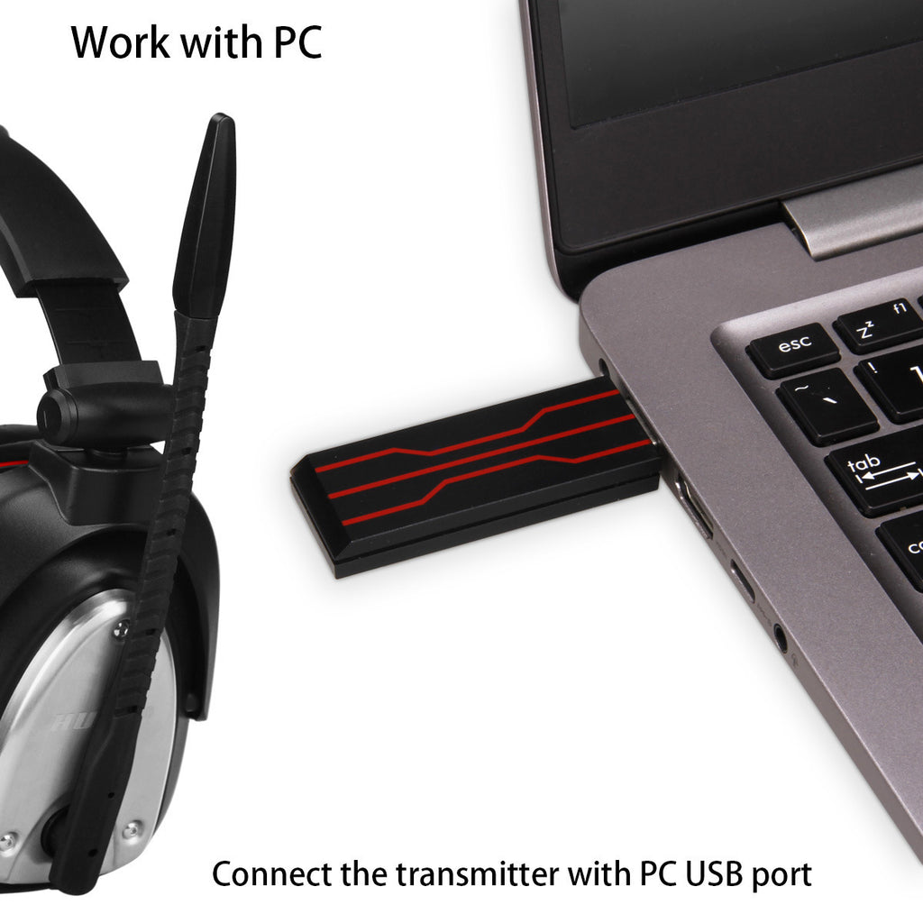 HUHD Wireless Gaming Headset with 2.4G Hi-Fi Sound and 6-Hour Battery