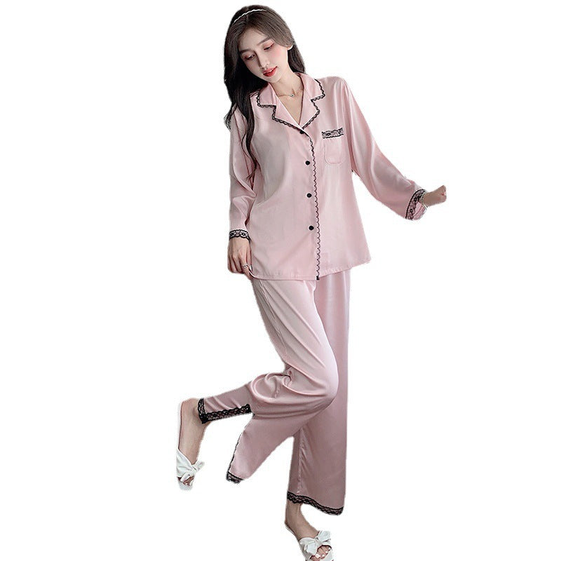 Lace Split Ladies' Autumn Winter Homewear Set