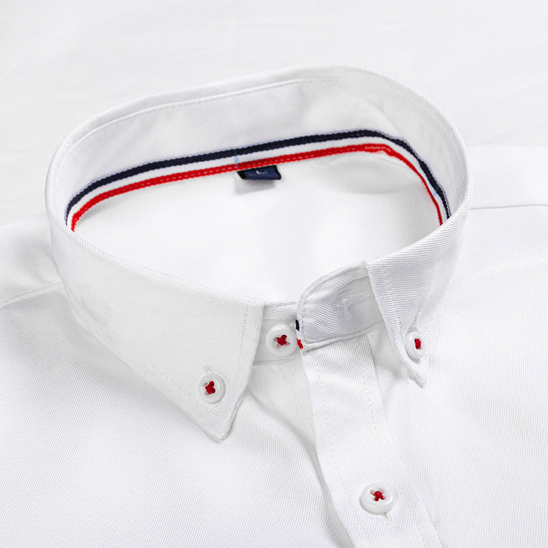Chemise habillée décontractée pour homme en fibre de polyester