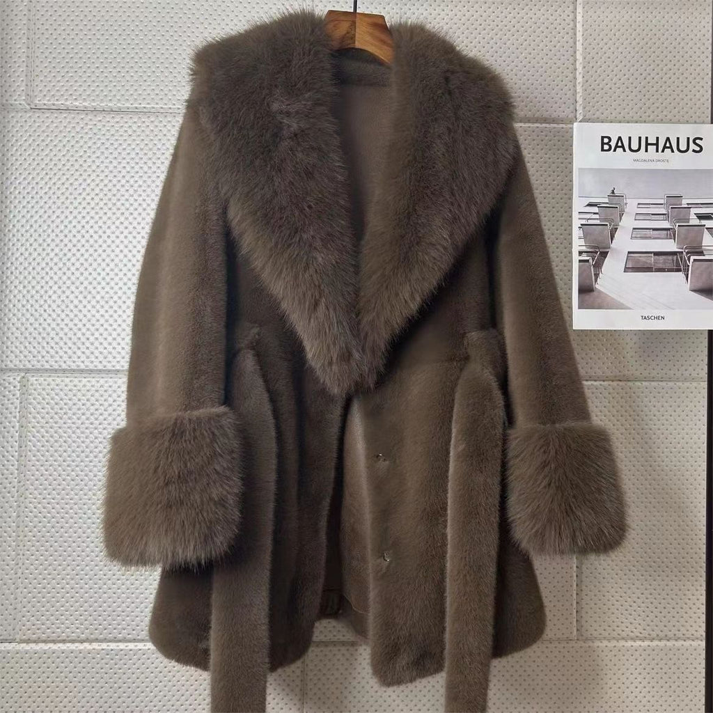 Manteau en fausse fourrure de vison Baoou à manches lanterne, version mode avancée