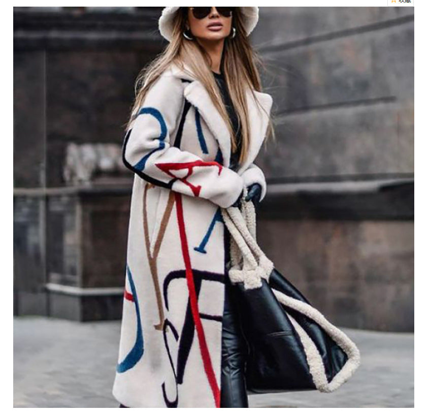 Women's Loose Large Size Printed Animal Pattern Windbreaker Coat