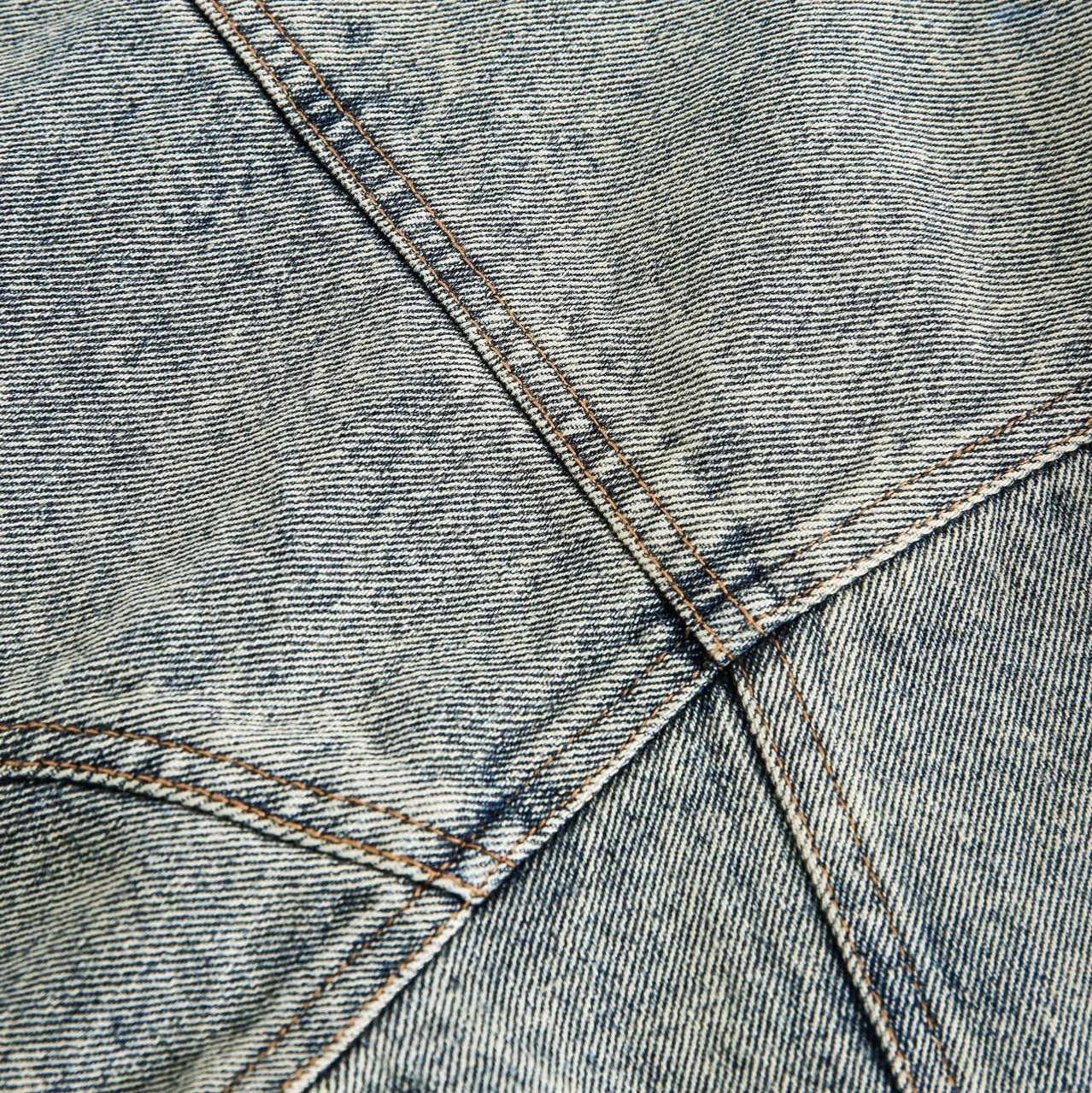 American Retro Washed Denim Jacket with Leopard Print Lapel