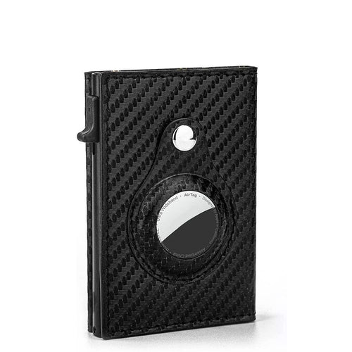 Minimalist Slim Leather Wallet for Men with RFID and AirTag Holder