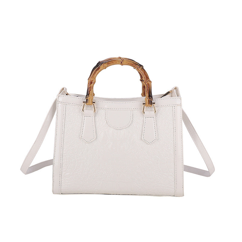 High-End PU Textile Women's Commuter Handbag