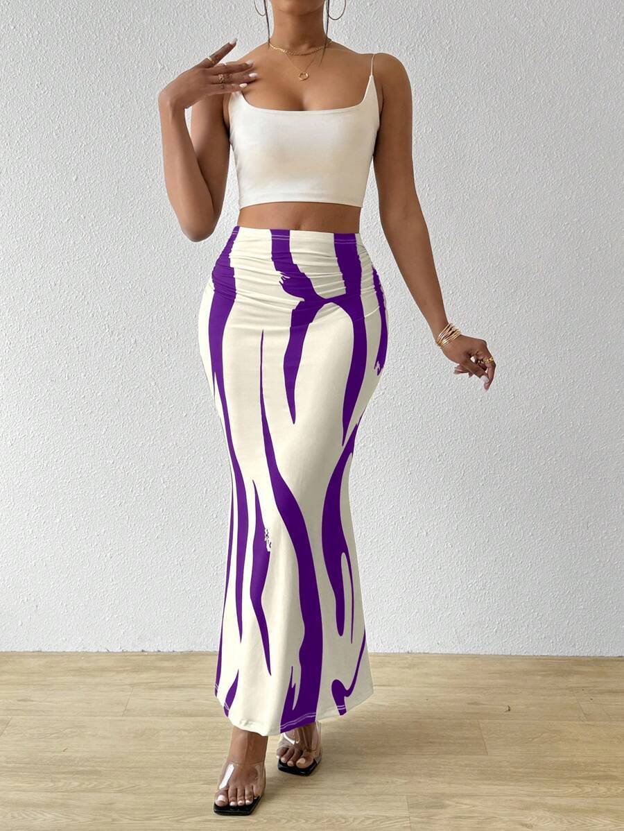 Robe amincissante imprimé zèbre style européen et américain