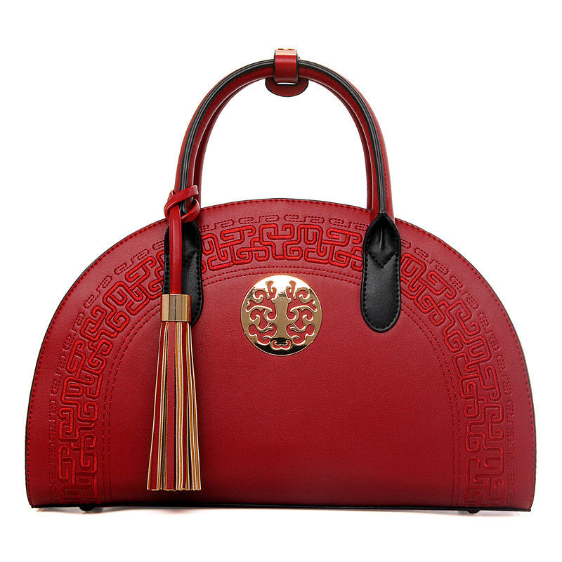 Sac à main mode femme automne hiver style national sac à bandoulière avec poignée souple