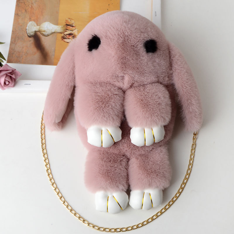 Rabbit Kids Plush Messenger Bag with Chain