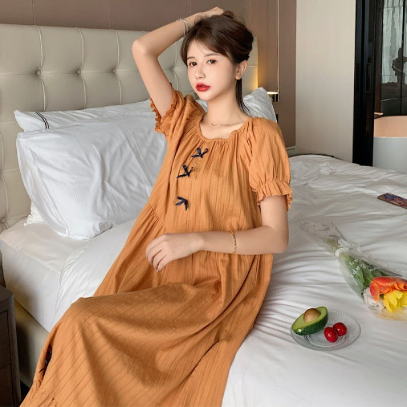 Sexy Summer Nightdress for Women in Princess Pink, White & Caramel, Sizes M-2XL