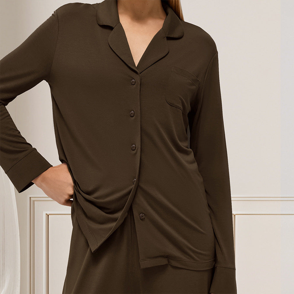 Ensemble pyjama manches longues et pantalon long, vêtement d'intérieur confortable pour femmes