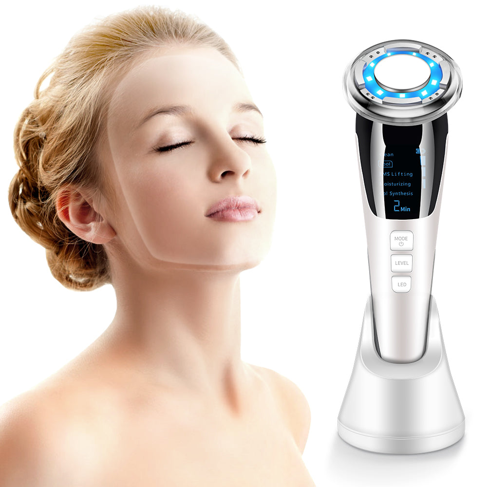 Ultrasonic LED Photon Vibration Light Therapy Micro-Current Beauty Massager