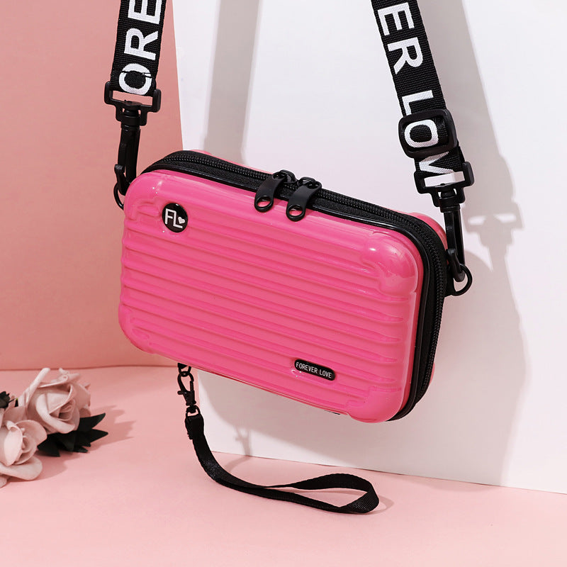 Mini Suitcase Messenger Bag for Women with Zipper Closure