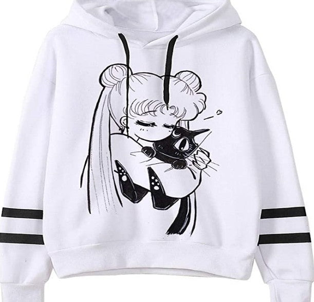 Sweat à capuche ample décontracté en molleton de polyester