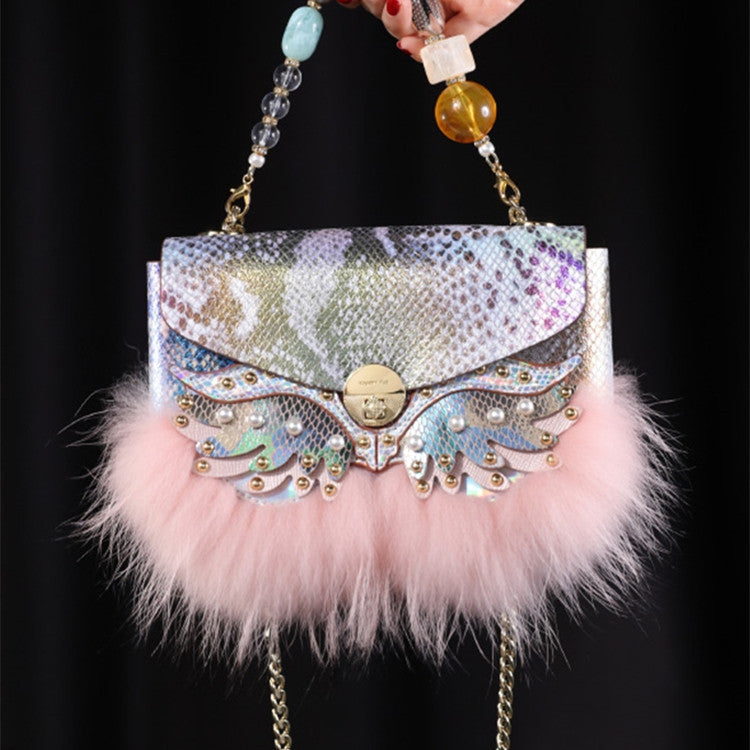 Women's Cowhide Small Square Single Shoulder Messenger Bag 21.5cm