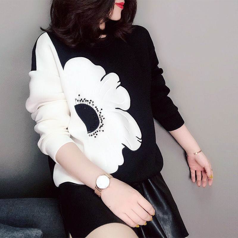 Long Sleeve Loose Lazy Round Neck Women's Top
