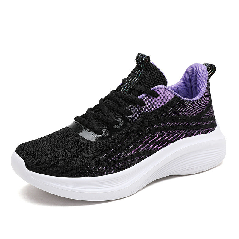 Breathable Lightweight Shock Absorption Sneakers with Soft Bottom