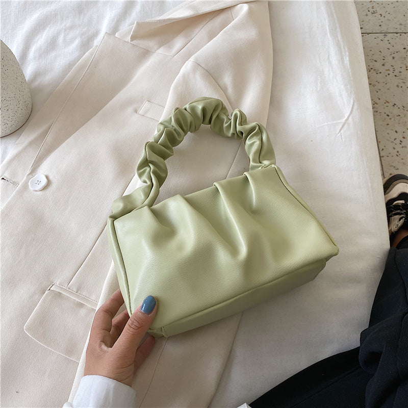 PU Underarm Shoulder Bag Handbag with Zipper 21cm