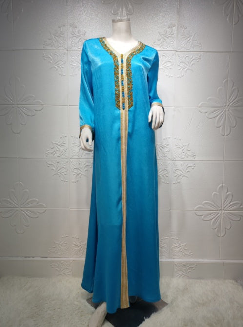Robe en dentelle à ruban Hot Diamond pour femme en vert, rose et bleu