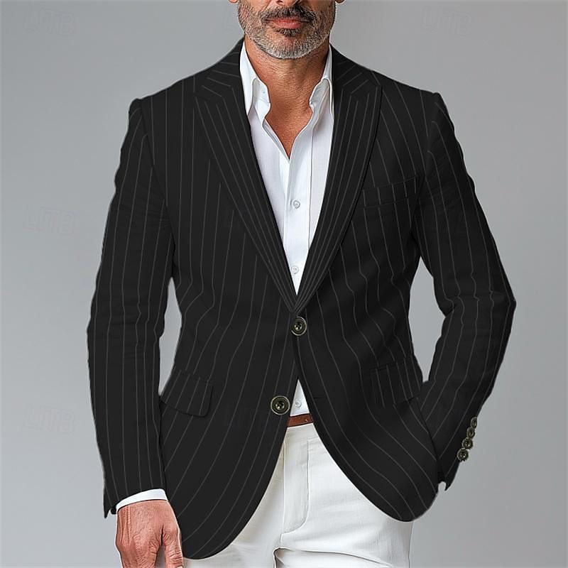 Blazer écossais pour homme à simple boutonnage et deux boutons, coupe slim