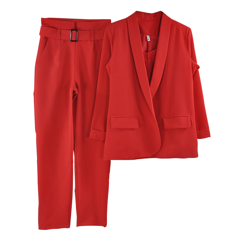 Women's Solid Color Cotton Blend Suit in Multiple Colors S-XL