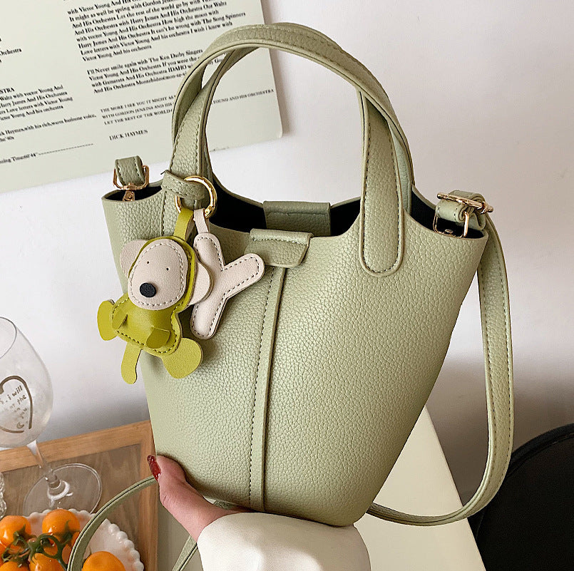 Popular Women's Small PU Bucket Bag Crossbody with Texture