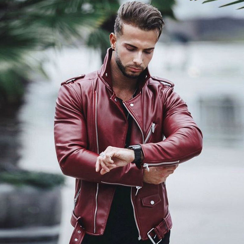 Men's PU Jacket with Asian Size Guide