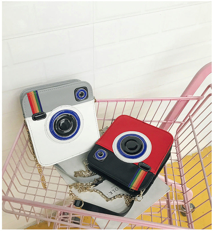 Fashion Women's PU Camera Shoulder Bag Small Square Diagonal Zipper