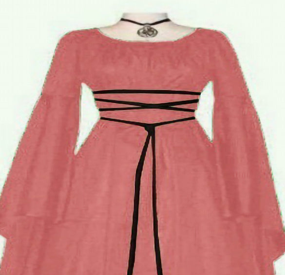 Robe d'Halloween pour femme, manches longues, col rond et ceinture, coupe asymétrique, costume de sorcière.
