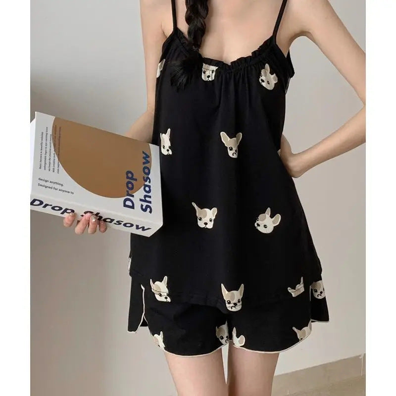 Women's Simple Fashion Outerwear Homewear Set with Shorts M-XXL