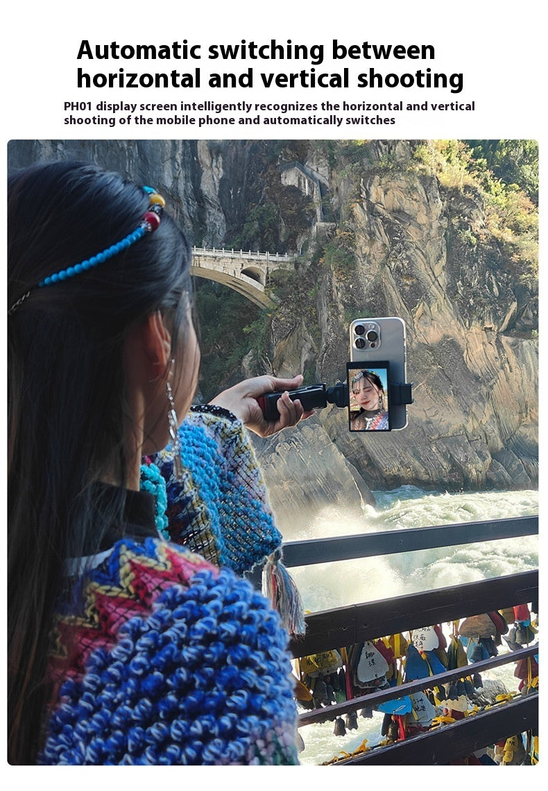 Écran d'affichage miroir selfie pour téléphone portable avec clip magnétique