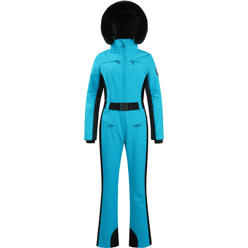 Combinaison de ski d'hiver professionnelle double couche thermique imperméable et ajustée